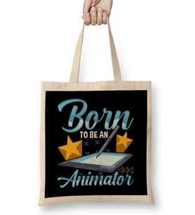 Born To Be An Animator Professional Artist Bez Çanta Uzun Saplı