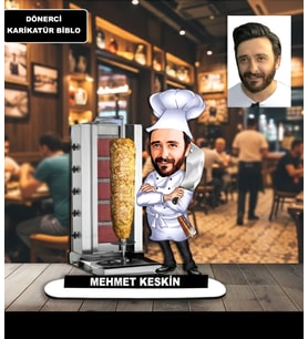 KİŞİYE ÖZEL ERKEK DÖNERCİ TASARIMLI KARİKATÜR BİBLO B42