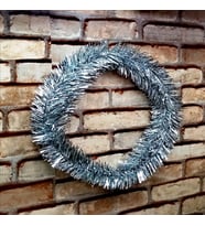 GÜN IŞIĞI LED IŞIKLI GARLAND 5 METRE IŞIKLI PARLAK METALİK GÜMÜŞ ÇAM DALI LED IŞIKLI GÜMÜŞ GARLAND