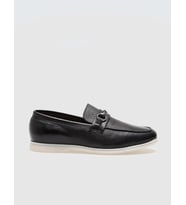 Hakiki Deri Siyah Tokalı Erkek Loafer