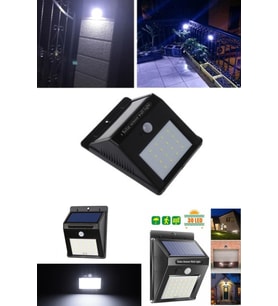 Sensörlü Solar Duvar Lambası 20 Ledli