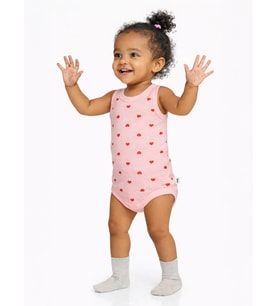 Civil Baby Kalp Baskılı 1-36 Ay Çıtçıtlı Badi - Pembe