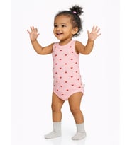 Civil Baby Kalp Baskılı 1-36 Ay Çıtçıtlı Badi - Pembe