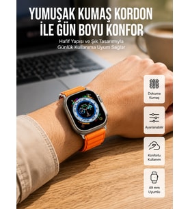 Akıllı Saat Ultra Android & İos Uyumlu Arama Bildirim Özellikli