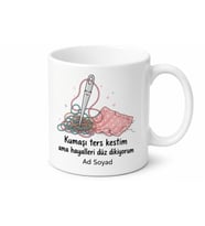 Dikiş Diken Kendi Kendine Öğrenenlere Kumaş Kesim Hatası Pratik Kupa Hediye