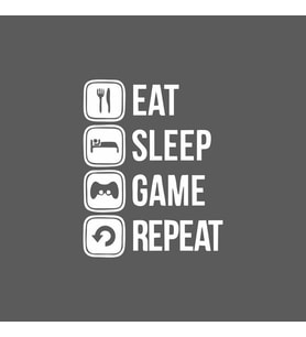Gamer Hayatı Duvar Sticker Beyaz 16x20 cm