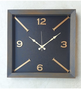 Markakanvas Ahşap Eskitme Kare Gold(Altın) DUVAR , MASA Saati