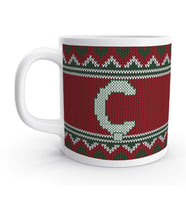 Ç Harfi Kış Kırmızı Yılbaşı Noel Örgü Tasarım  Harfli Kupa Bardak