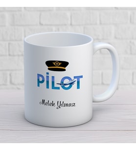 KİŞİYE ÖZEL PİLOT MESLEK KUPA BARDAK