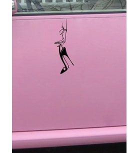 Bayan Topuklu Ayakkabı Araba Sticker 25Cm Siyah Renk Yan kapı