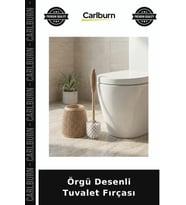 Özel Üretim Banyo Aksesuar Dekoratif Temizlik Kapaklı Modern Örgü Desenli Tuvalet Fırçası