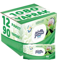 Familia Islak Havlu Mendil Yeşilin Tazeliği 90 Yaprak Plastik Kapaklı 12 Li Set 1080 Yaprak