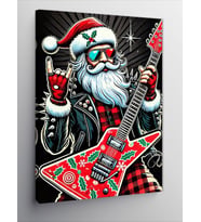 Kanvas Tablo Rock Yapan Noel Baba