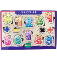 Farbu Oyuncak Ahşap Bultak Puzzle 15 Parça Arka Yüzü Yazı Tahtalı Yapboz Dört İşlem Sayılar