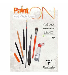 Clairefontaine Paint'On Multi-Techniques Karışık Teknik Blok 250 gr. 40 Yp. A4 