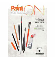 Clairefontaine Paint'On Multi-Techniques Karışık Teknik Blok 250 gr. 40 Yp. A4 