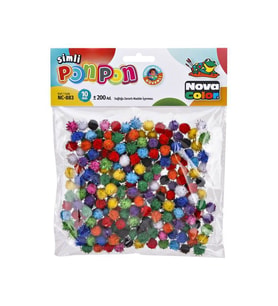 Nova Color Simli Ponpon 10 mm 200'lü Paket 