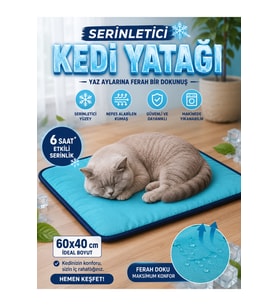 Serinletici Kedi Yatağı 60x40, Konforlu ve Serinleştirici Tasarım