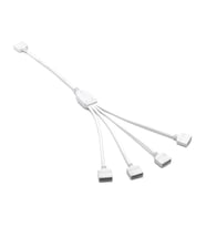 4 yollu beyaz RGB LED şerit Splitter bağlantı kablosu DC 5V-12V Y şekli uzatma kablosu çoklayacı çoğaltıcı konnektör