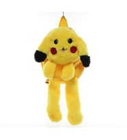 Peluş Işıklı Oynar Kulaklı Pikachu Sırt Çantası (Çok Renkli)