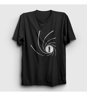 Presmono Unisex Siyah Gun Barrel Film James Bond T-Shirt 257690tt