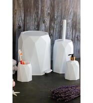 Omnipazar ELF-479 Geo 4'lü Çöp Kovalı Wc Fırçalı Banyo Seti