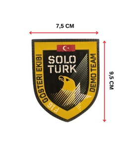 "SoloTürk Gösteri Ekibi" Solo Türk Arma 9.5 cm 3d, Yeni Model Tip Cırtlı, (Çok Renkli)