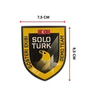"SoloTürk Gösteri Ekibi" Solo Türk Arma 9.5 cm 3d, Yeni Model Tip Cırtlı, (Çok Renkli)