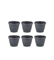 Omnipazar SO-HS02 Plastik Hasır Desenli Saksı 6 lt Antrasit 6 Adet