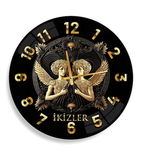 İkizler Burcu Cam Saat - 40 cm