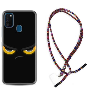 Samsung M21 M22 M23 M30 M31S M32 Kılıf Boyun Asklı Rasta Silikon Black Eyes 1644