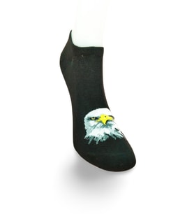 Siyah Beyaz Kartal Desenli Sportif Unisex Kısa Bilek Çorap Yazlık 1 Çift