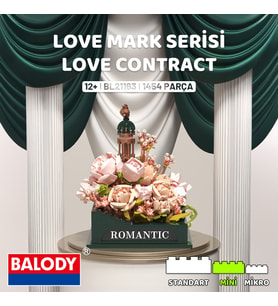 Balody Love Mark Serisi Love Contract Mini Blok Yapı Bloğu Seti (Yeşil)