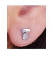 Koala Model Gümüş Minimal Küpe