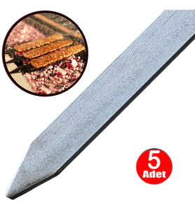 Aletçantam Adana Şiş Yassı Demir Mangal Barbekü Kebap Beyti Kıyma Şişi 50cm - 5 Adet