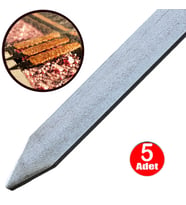 Aletçantam Adana Şiş Yassı Demir Mangal Barbekü Kebap Beyti Kıyma Şişi 50cm - 5 Adet