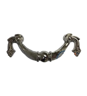Dekoratif Zamak Üzümlü Kulp - 64Mm, Nikel, 1 Adet