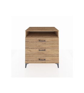 Kronos Şifonyer Tek Raflı 3 Çekmeceli 88x59x96 Çam-Çam