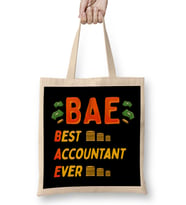 BAE Best Accountant Ever Cute & Funny Accounting Bez Çanta Uzun Saplı