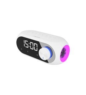 MD-W7 1200mAh 5W Beyaz Bluetooth-Aux-Derece-Usb-FM (RADYO) Alarmlı Saat Speaker Speaker
