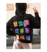 Ters Yüz Baskılı Unisex Oversize Insiide Out Çizgi Film Hoodie