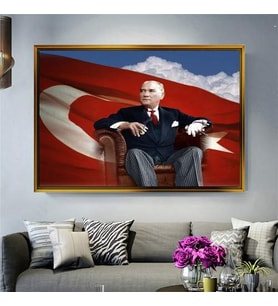 Altın Çerçeveli dekoratif tablo a1489 (Gold)