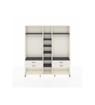 Arges Dolap 10 Raflı 4 Çekmeceli 2 Askılı 220x30x243 Aytaşı-Antrasit/Aytaşı