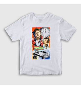 Presmono Unisex Çocuk Beyaz Team Film Geleceğe Dönüş Back To The Future T-Shirt 243522tt