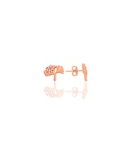 Gümüş rose zirkon taşlı birleşik yaprak küpe SGTL12767ROSE