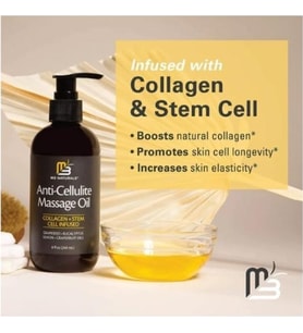 M3 Naturals Kolajen ve Kök Hücre Içeren Anti Selülit Yağı-Anti Cellulite Massage Oil x 2 Adet