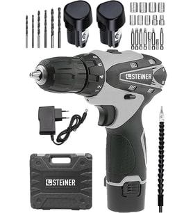 Steiner Alman Titan 36 V Sjs Çift Metal Şanzuman Çift Akülü Şarjlı Vidalama Matkap + 24 Parça Set