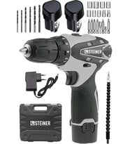 Steiner Alman Titan 36 V Sjs Çift Metal Şanzuman Çift Akülü Şarjlı Vidalama Matkap + 24 Parça Set
