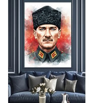 Mustafa Kemal Atatürk Dekoratif Kanvas - Mdf Ahşap Tablo