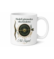 Okçuya Hediye Tam Onikiden İsabet Yay Germe Hedefi Vuranlara Özel Baskılı Kupa Bardak